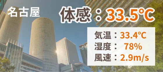 名古屋 体感：33.5℃