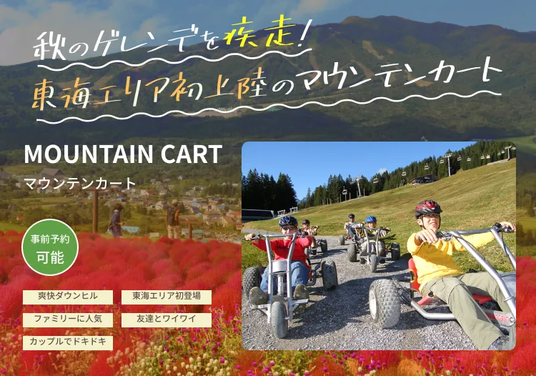 夏のゲレンデを疾走！東海エリア初上陸のマウンテンカート
