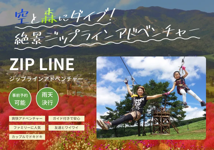 空と森にダイブ！絶景ジップラインアドベンチャー